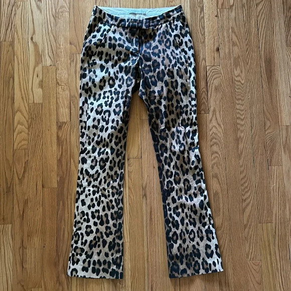 Altuzarra IT 40 US 4 cheetah pants slight flare inseam 32” great pre owned cond - Picture 1 of 10